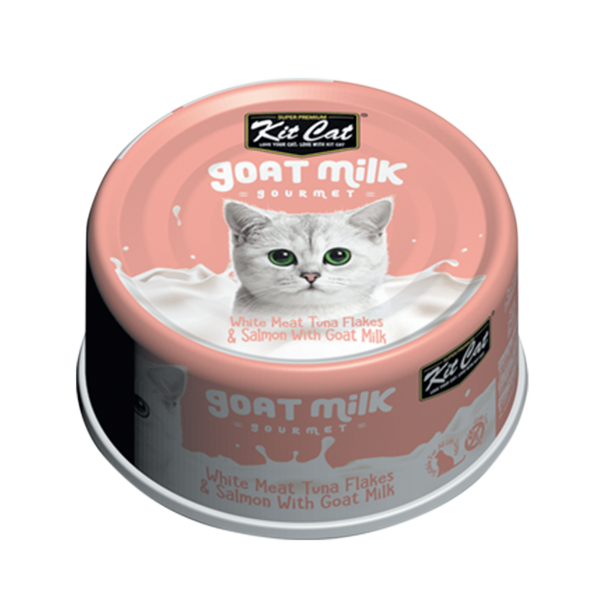 Repas gourmand au lait de chèvre, thon et saumon pour chats 70 g