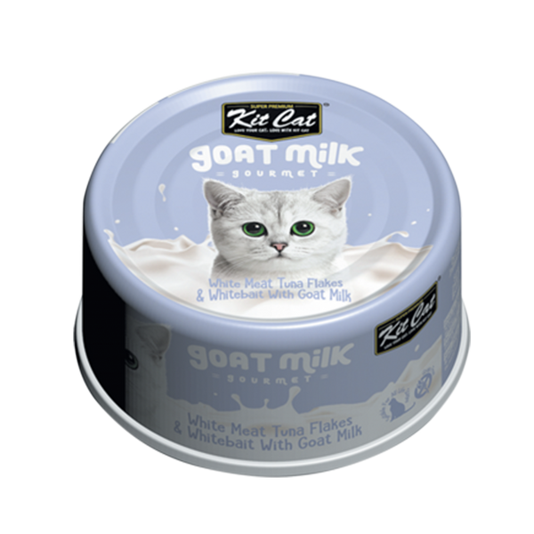 Repas gourmand au lait de chèvre, thon et éperlan pour chats 70 g