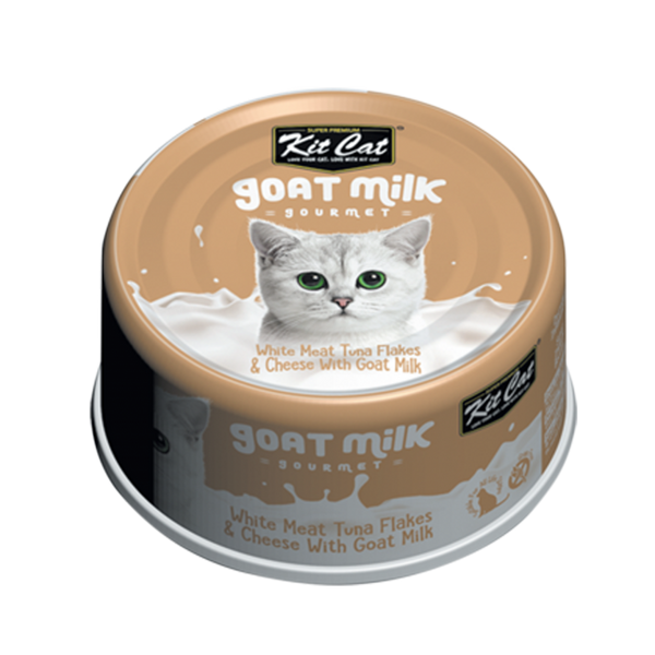 Repas gourmand au lait de chèvre, thon et fromage pour chats 70 g
