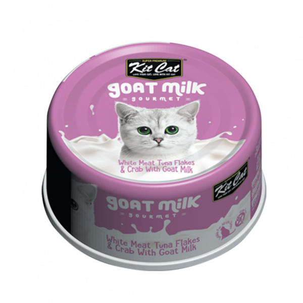 Repas gourmand au lait de chèvre, thon et crabe pour chats 70 g