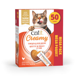 Gâteries crémeuses pour chat creamy à lécher, poulet et foie - Animatout