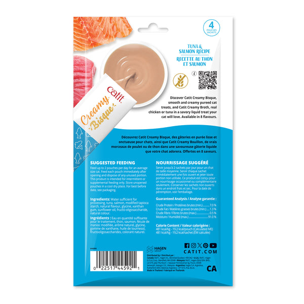 Nourriture humide pour chat bisque thon et saumon paquet 4