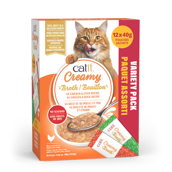 Nourriture humide pour chat bouillon assortis poulet paquet 12