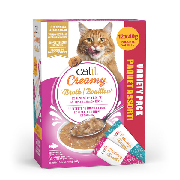 Nourriture humide pour chat bouillon assortis thon paquet 12