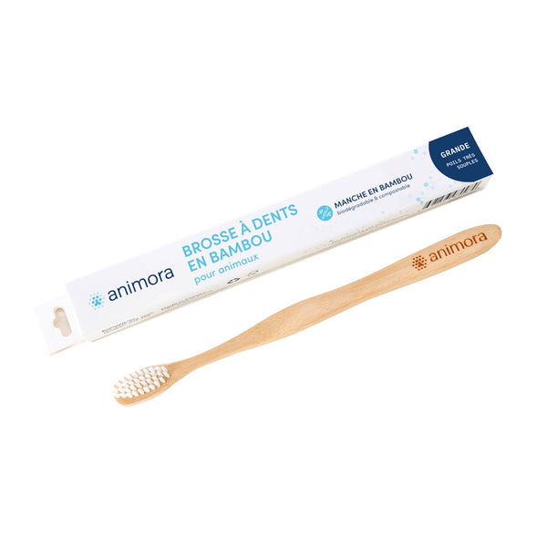 Brosse à dents en bambou pour chien et chat