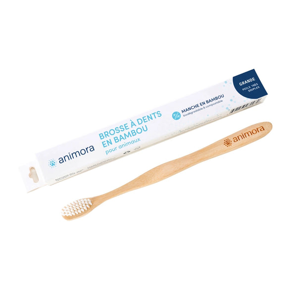Brosse à dents en bambou pour chien et chat - Animatout