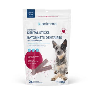 Bâtonnets dentaires aux canneberges pour chien moyenne race - Animatout