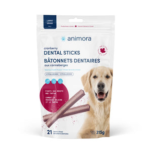 Bâtonnets dentaires aux canneberges pour chien de grande race - Animatout