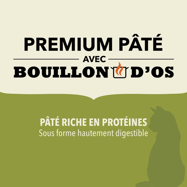 Nourriture pour chat poulet avec bouillon d'os