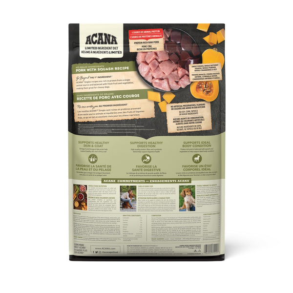 Nourriture pour chien Simple porc avec courge