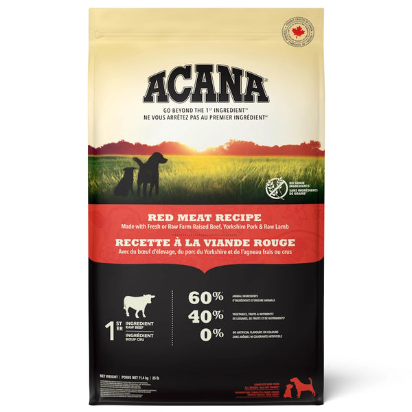 Nourriture sèche pour chien recette à la viande rouge 11.4 kg