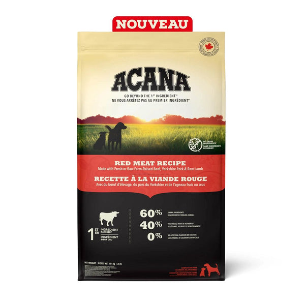 Nourriture sèche pour chien recette à la viande rouge 11.4 kg