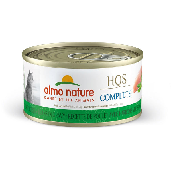 Nourriture humide pour chat HQS Complete - poulet et haricots verts en sauce 70 g - Animatout