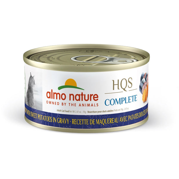 Nourriture humide pour chat HQS Complete - maquereau et patate douce en sauce 70 g - Animatout