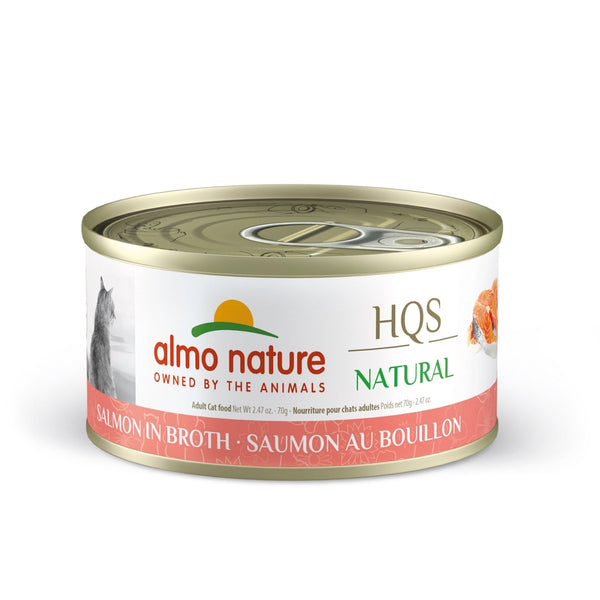 Nourriture humide pour chat HQS Natural - saumon au bouillon 70 g - Animatout