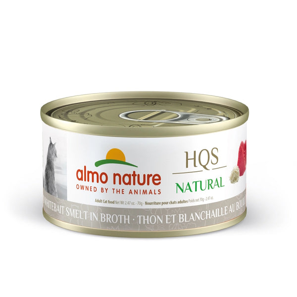 Nourriture humide pour chat HQS Natural - thon et blanchaille au bouillon 70 g - Animatout