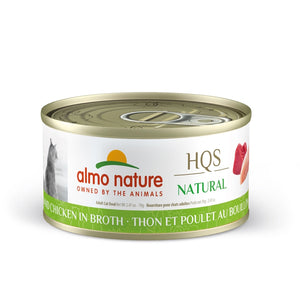 Nourriture humide pour chat HQS Natural - thon et poulet au bouillon 70 g - Animatout