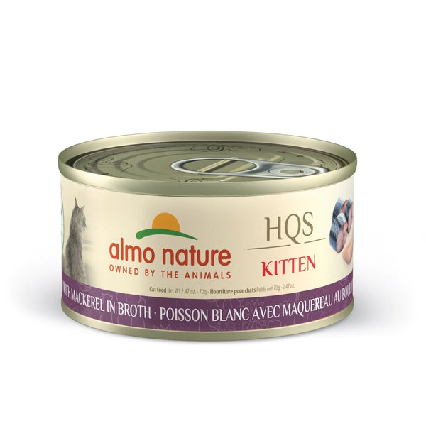 Nourriture humide pour chaton HQS Natural - poisson blanc avec maquereau au bouillon 70g - Animatout