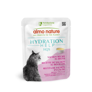 Nourriture humide pour chat HQS Hydration Help - recette de saumon au bouillon 50g - Animatout