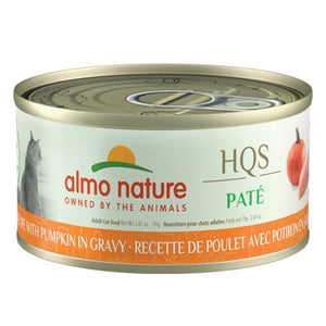 Nourriture humide pour chat HQS Natural - mousse, recette de poulet avec potiron en sauce 70 g - Animatout