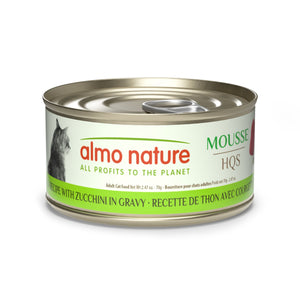 Nourriture humide pour chat HQS Natural - mousse, recette de thon avec courgette en sauce 70 g - Animatout