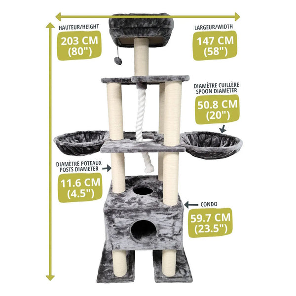 ARBRE CHAT JUMBO GRIS