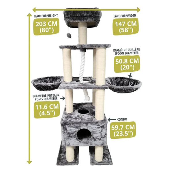 ARBRE CHAT JUMBO GRIS