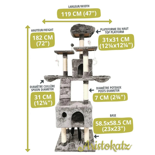 Arbre à chat 182 cm - 72 pouces