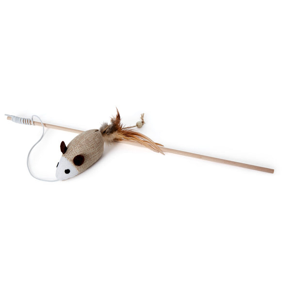 Jouet pour chat - Agace-chat canne à pêche et souris