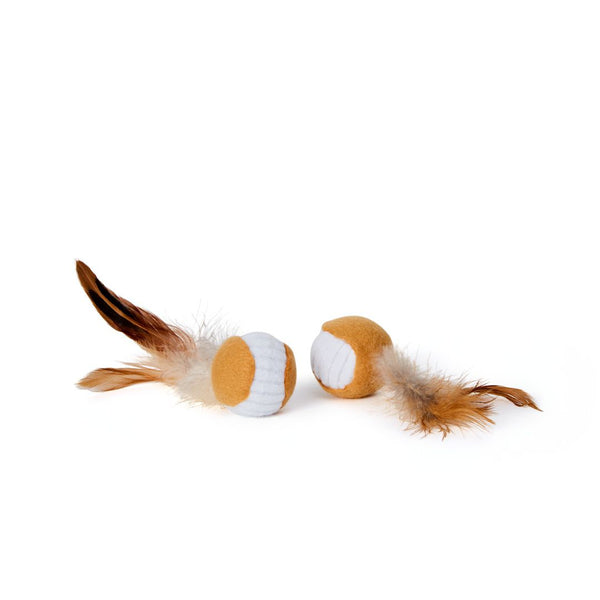 Jouets pour chat - balle avec plumes
