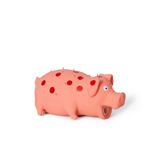 Jouet en latex avec "squeaker" pour chien - cochon à pois