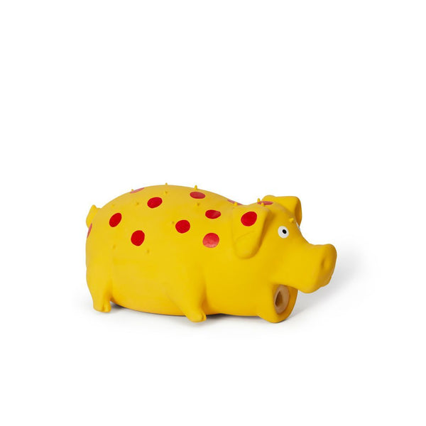 Jouet en latex avec "squeaker" pour chien - cochon à pois