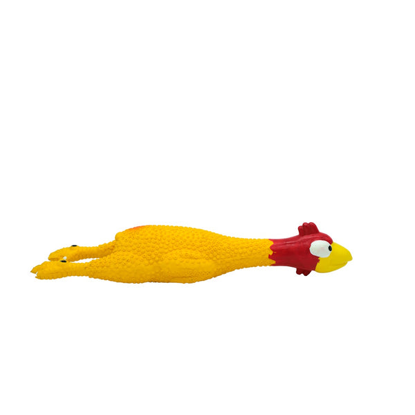 Jouet en latex avec "squeaker" pour chien - poulet jaune