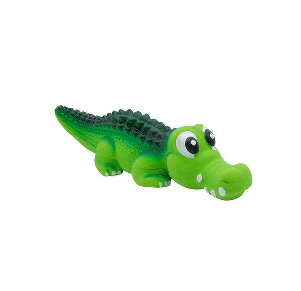 Jouet en latex avec "squeaker" pour chien - alligator vert