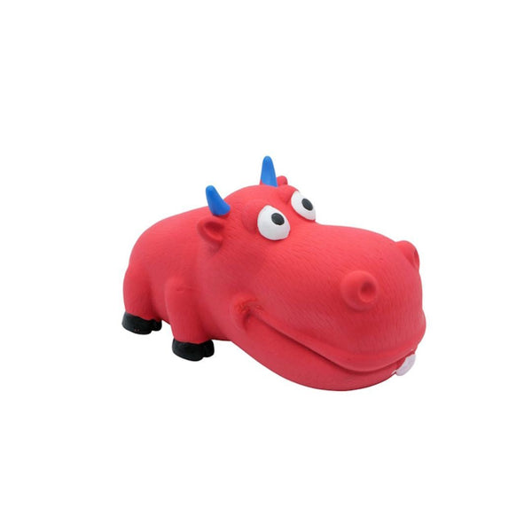 Jouet en latex avec "squeaker" pour chien - gros museau, taureau rouge