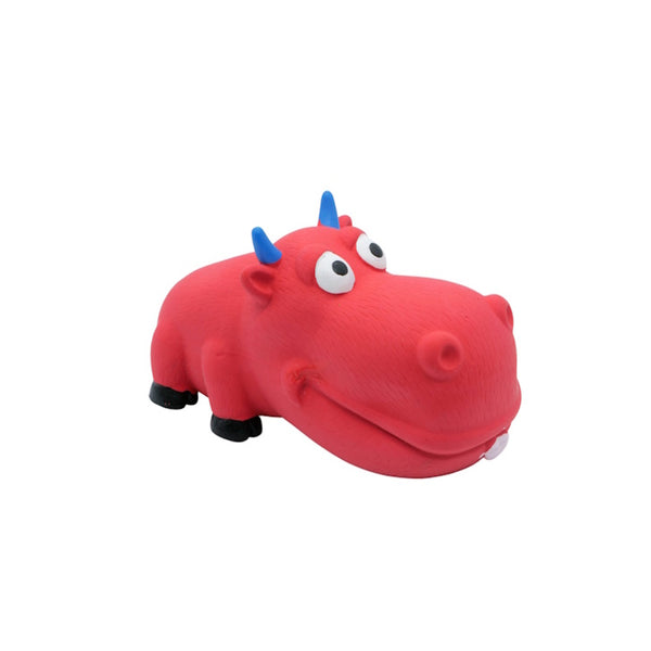 Jouet en latex avec "squeaker" pour chien - gros museau, taureau rouge