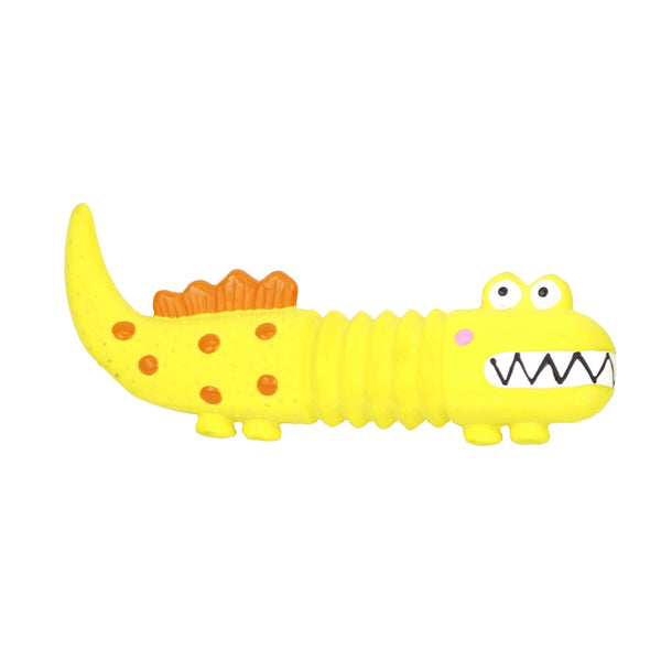 Jouet en latex avec "squeaker" pour chien - lézard jaune