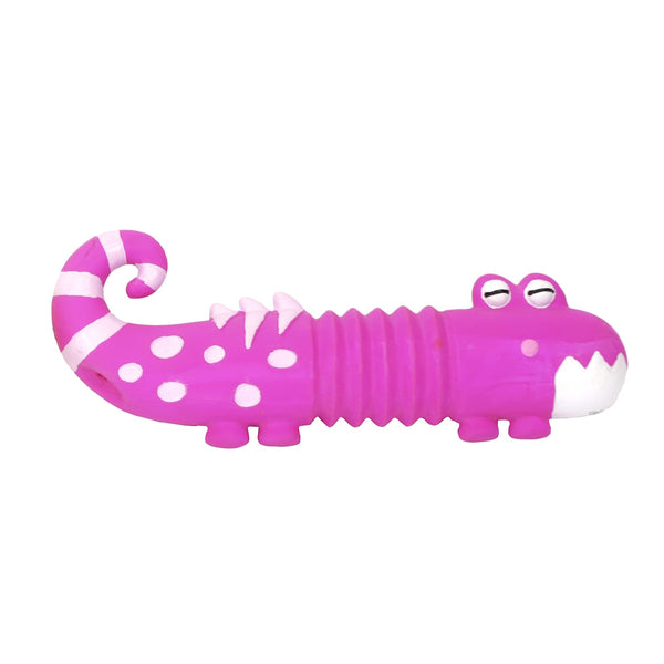 Jouet en latex avec "squeaker" pour chien - lézard rose