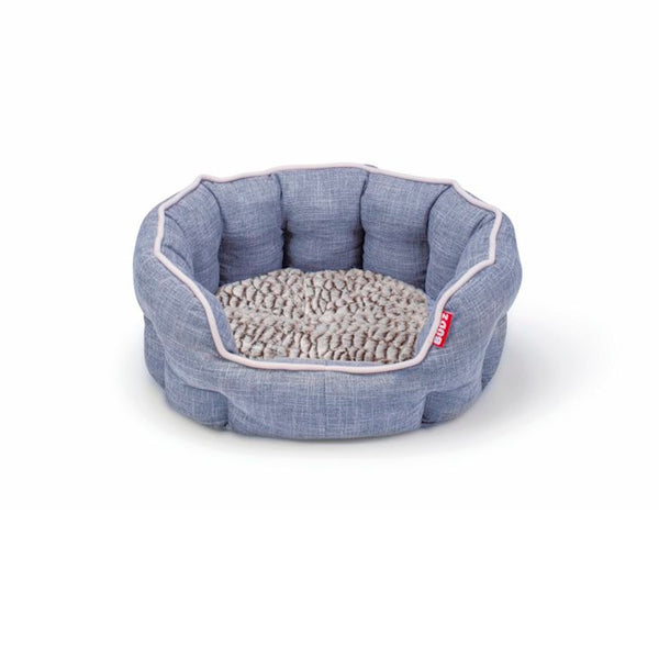 Lit rond à rebords élevés pour chien, deluxe - bleu, grand