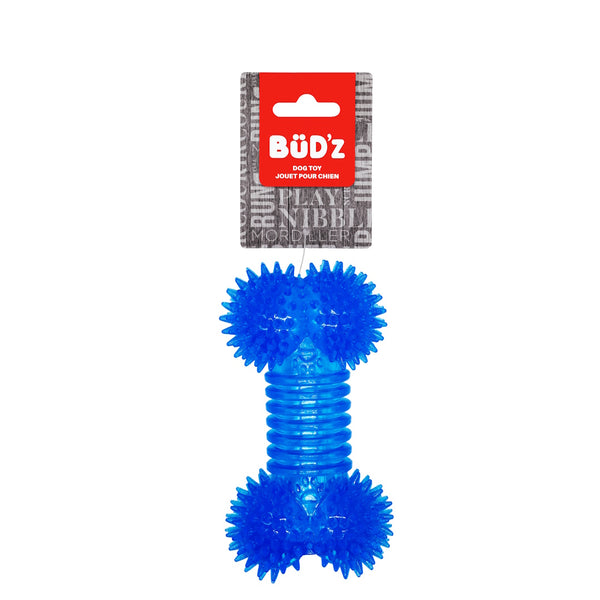Jouet en caoutchouc pour chien - os à pointes, bleu