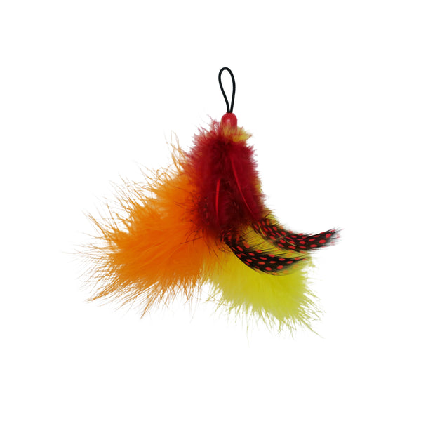 Jouet pour chat - duo hélicoptère rayé et plumes