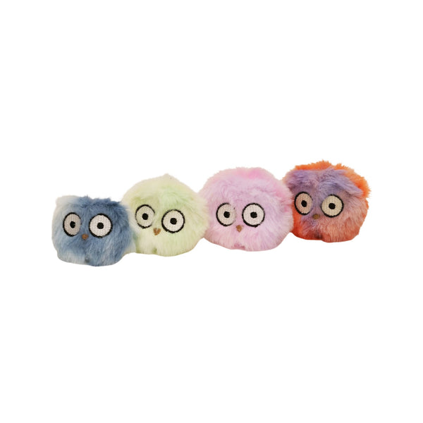 Jouets pour chat - balles hibou colorées, remplie d'herbe à chat