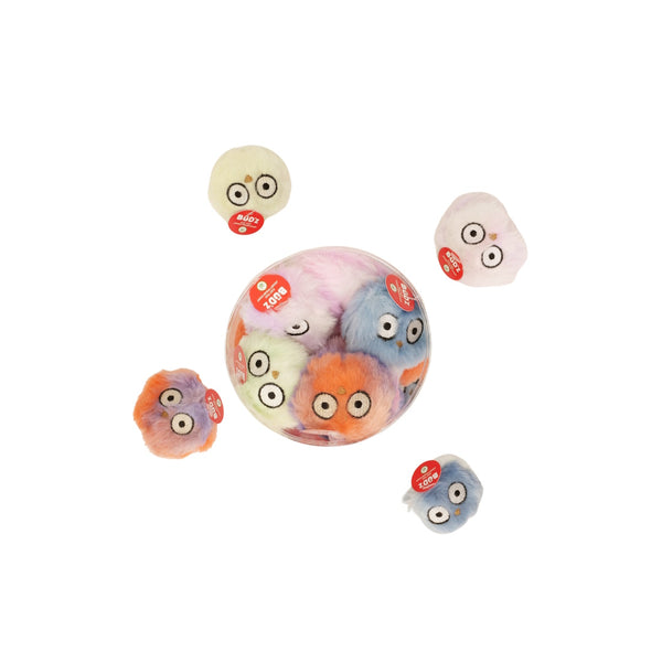 Jouets pour chat - balles hibou colorées, remplie d'herbe à chat