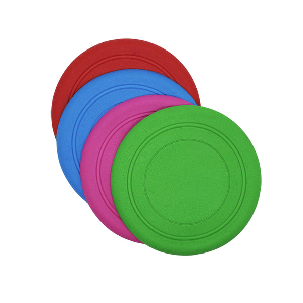 Jouet en caoutchouc pour chien - disque volant flexible, couleurs assorties