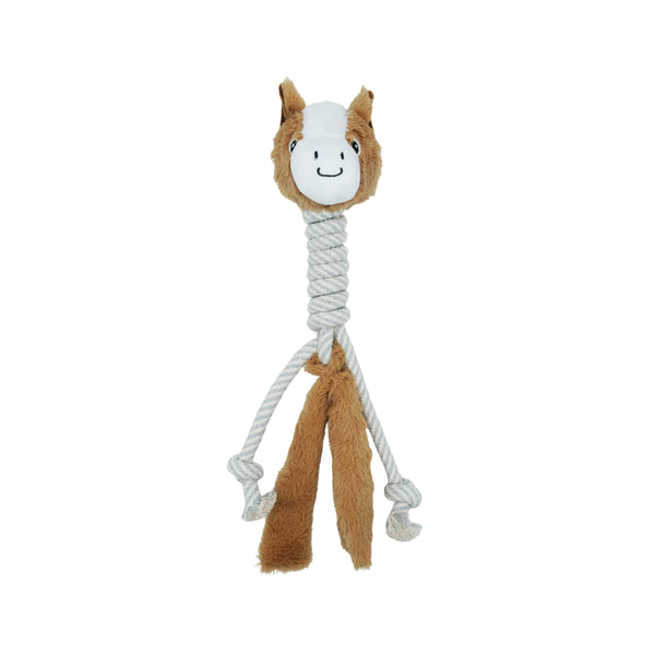 Jouet en peluche avec corde pour chien - cheval à long cou