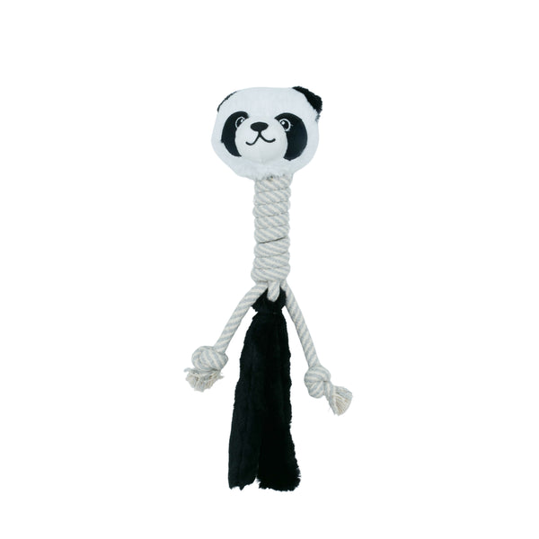 Jouet en peluche avec corde pour chien - panda à long cou