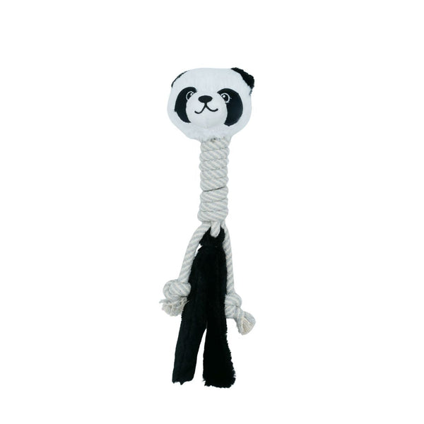 Jouet en peluche avec corde pour chien - panda à long cou
