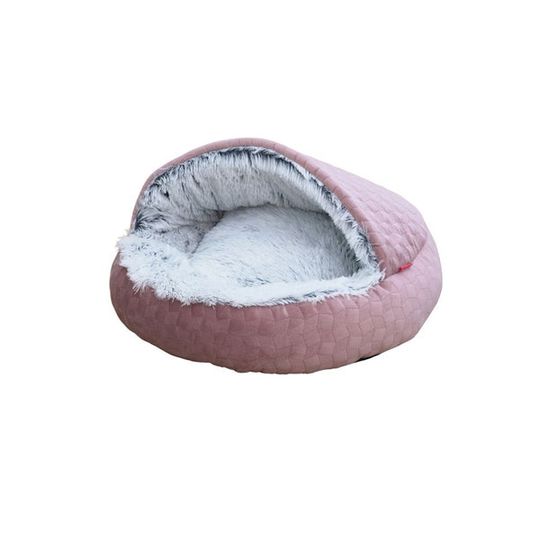 Lit à capuchon pour chat avec coussin réversible, Cosmos - rose champêtre
