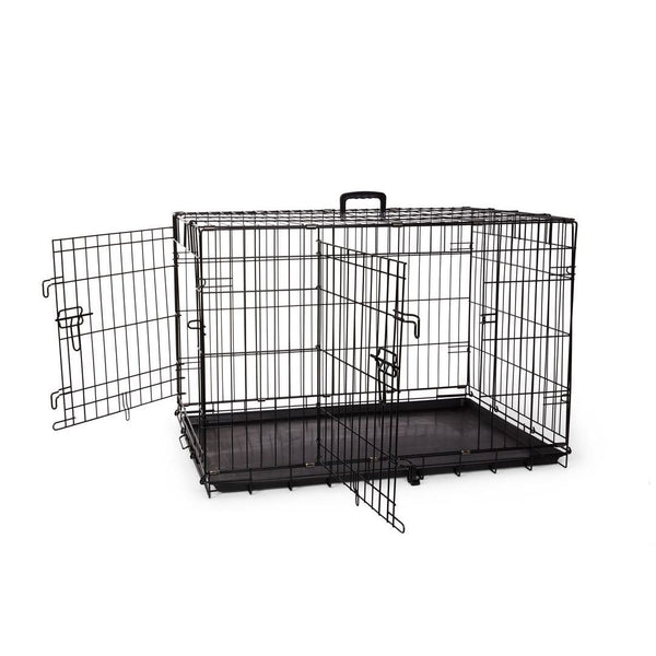 Cage deluxe, 2 portes avec séparateur et plateau de plastique