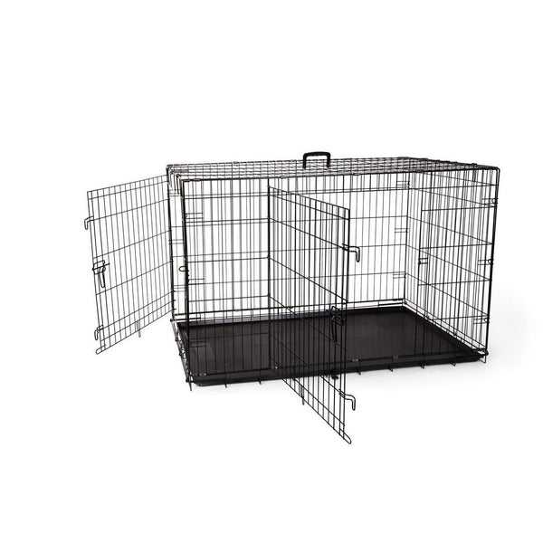 Cage deluxe, 2 portes avec séparateur et plateau de plastique